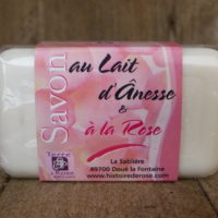 Savon au lait d'ânesse & à la rose (100g)